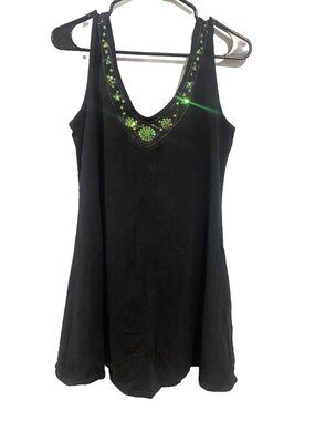 Y2K Sparkly Lingerie Sequin Chemise Nightgown Black XL Sleepwear Plus Sz Boudoir